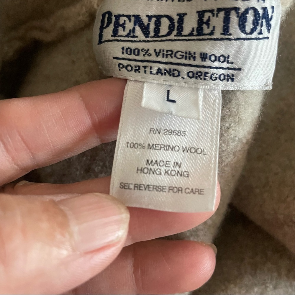 Pendleton Wool Tan and Cream jacket with Vintage-Inspired Design size large - Picture 6 of 7